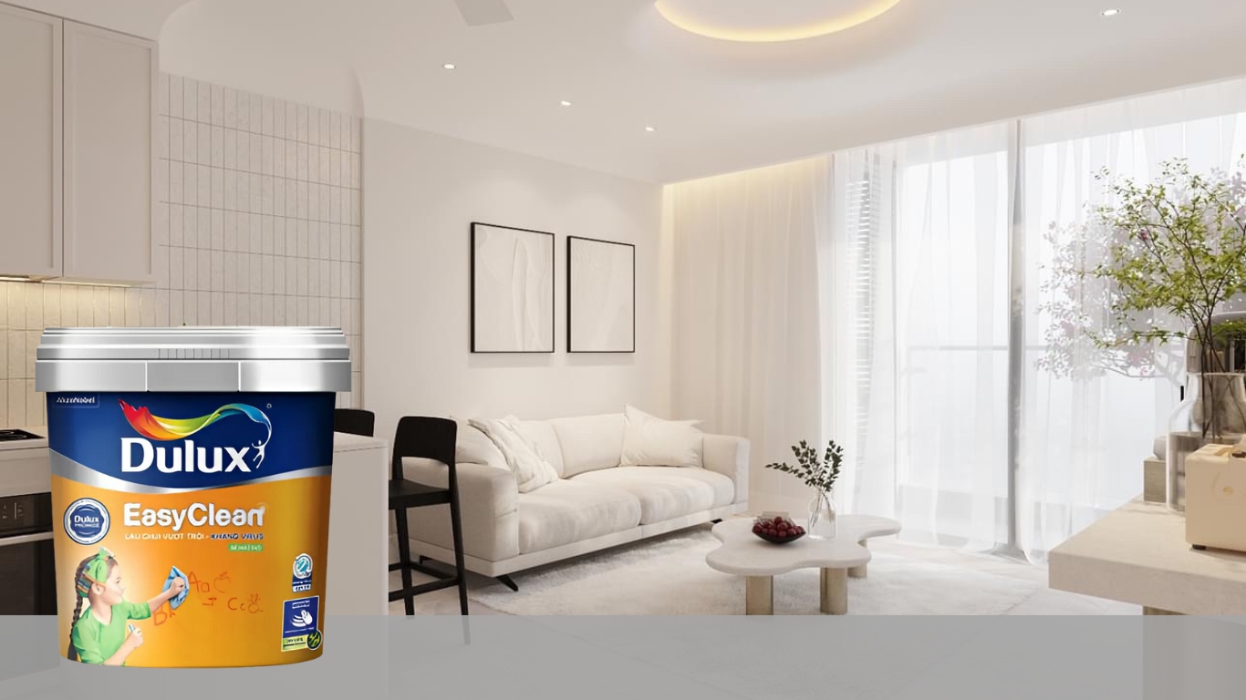 Sơn Dulux easyClean - lau chùi vượt trội và kháng virus., bề mặt mờ. Thùng 15L