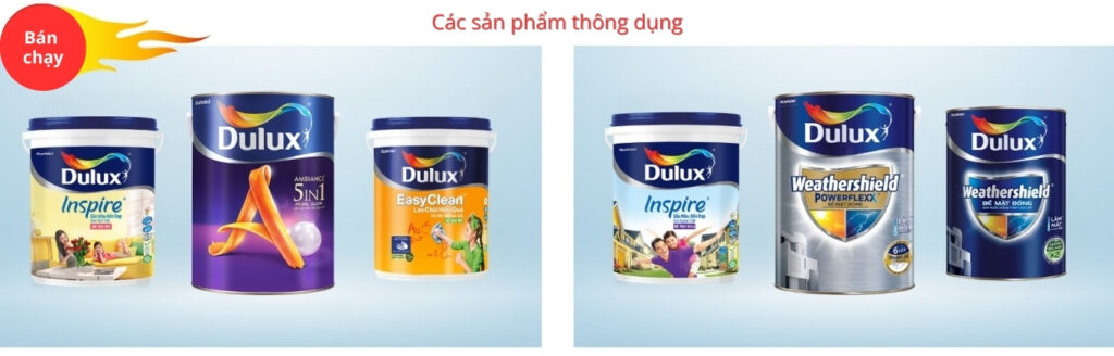 Các loại sơn Dulux thông dụng, được nhiều người sử dụng